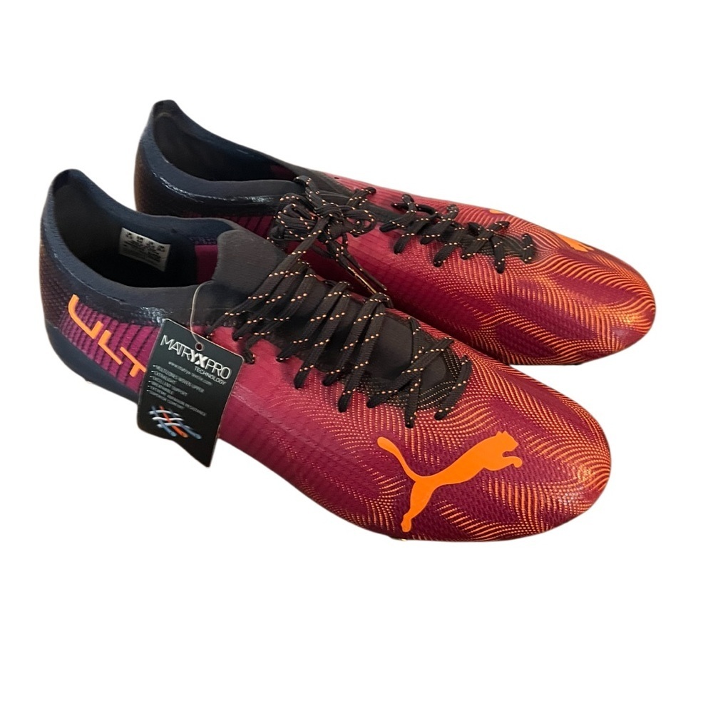 NWT Men's PUMA Ultra 2.4 Red and Orange Soccer Shoes-Size 10.5